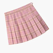 Новая однотонная плиссированная юбка с высокой талией, юбка-трапеция, игривая юбка для девочек размера плюс, японская школьная форма, юбка, школьный стиль