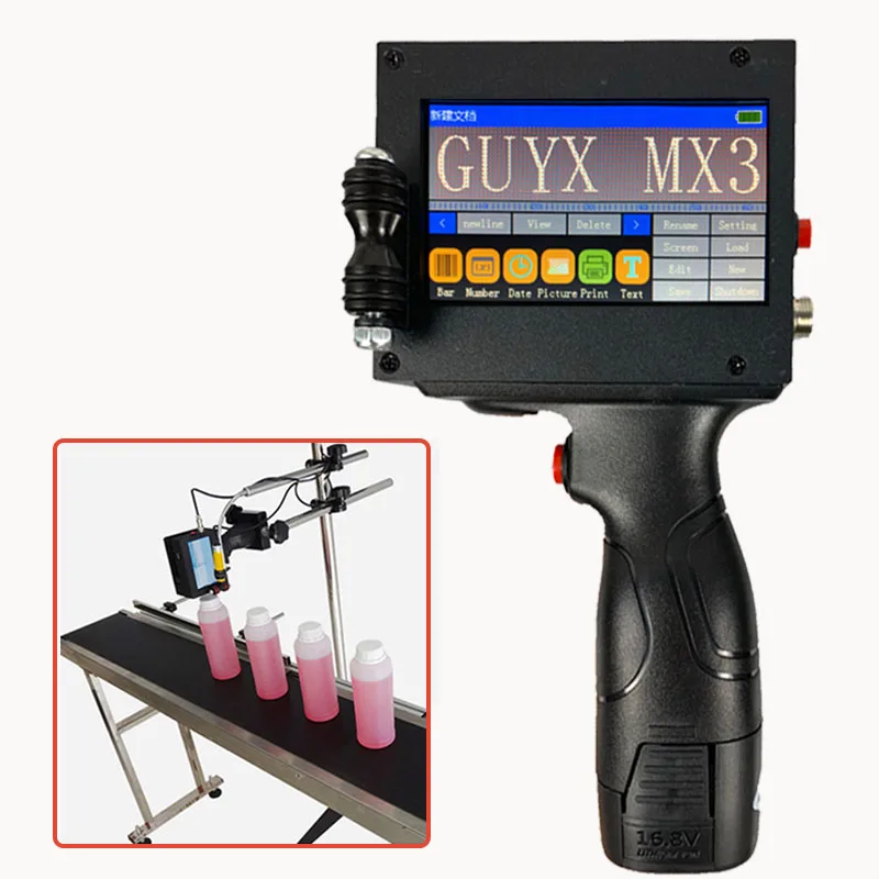 

LED touch screen handheld inkjet printer intelligent USB production date food packaging code machine batch number