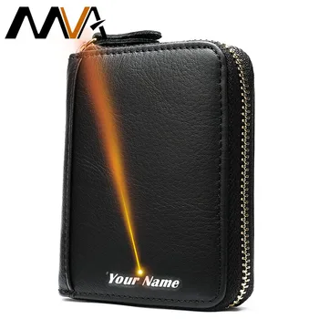 

MVA Leather Purse For Men Card Holder Wallet Men/Women Credit Card Holder Leather Wallets Engrave Fashion Vintage Money Bag 8117