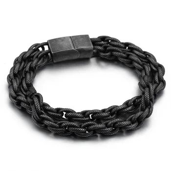 

Cool Men's Titanium Steel Men's Black Retro Stainless Steel Bracelet Men's Creative Gift Link Chain Hyperbole