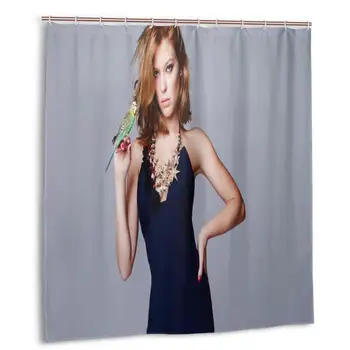 

Léa Seydoux Shower Curtain with Hooks bathroom Waterproof Polyester Fabric