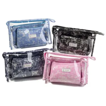 

3pcs/set Bag Women Cosmetic Bags Transparent Lady Makeup Bag Dropshipping Girls Lady Wholesale Waterproof Organize Toiletry Bag