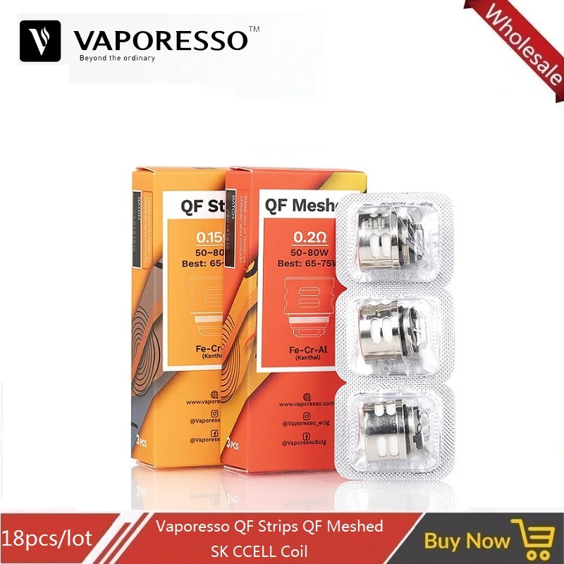 18 шт./лот Vaporesso SKRR атомайзер для электронной сигареты Core Vape Coil Luxe Kit Tank QF Strip Meshed 0 2