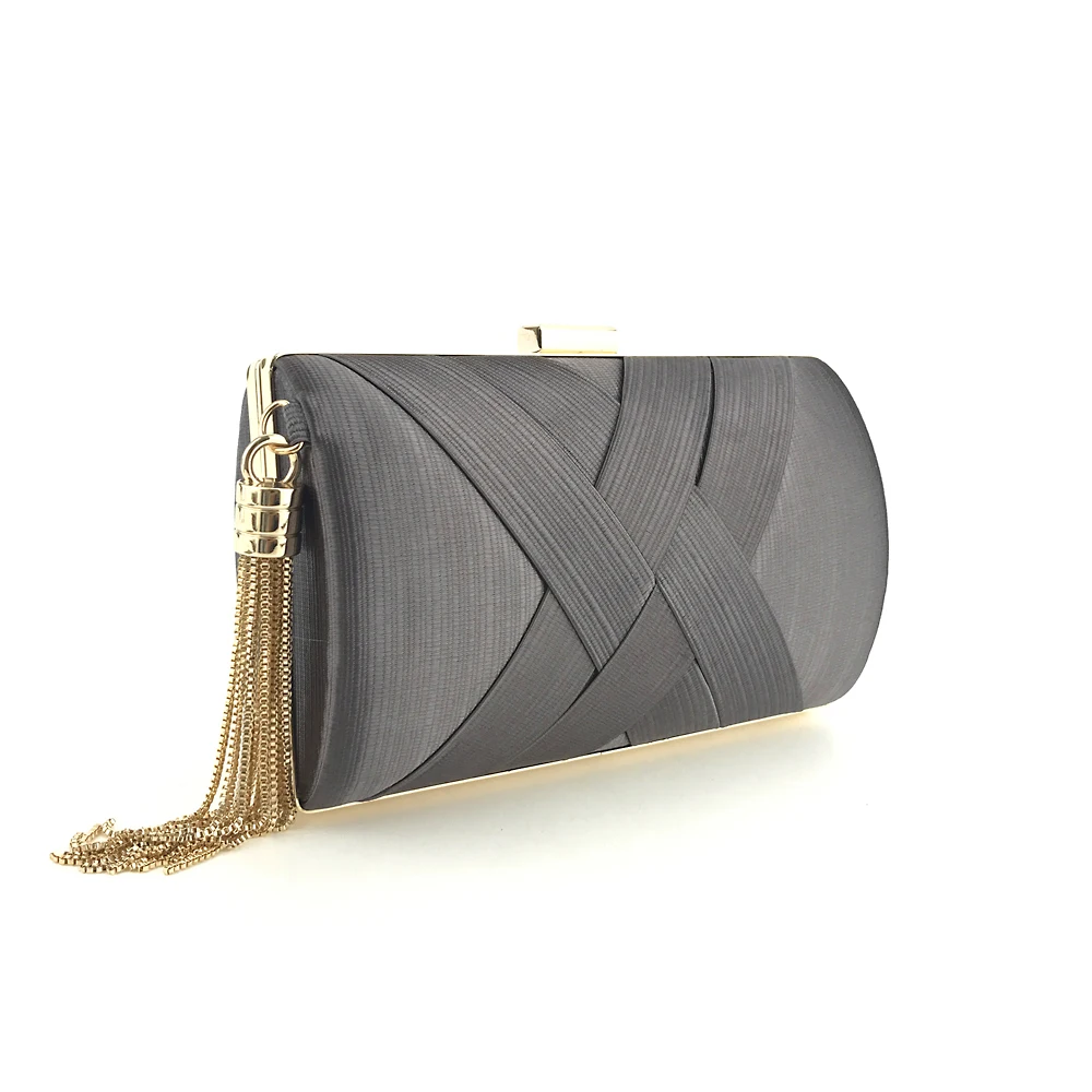 Dark Gray Сумка для ужина из сатина, модное платье с бахромой, вечерняя сумочка для невесты, женские вечерние сумки для ночного клуба - Цвет: Dark Gray
