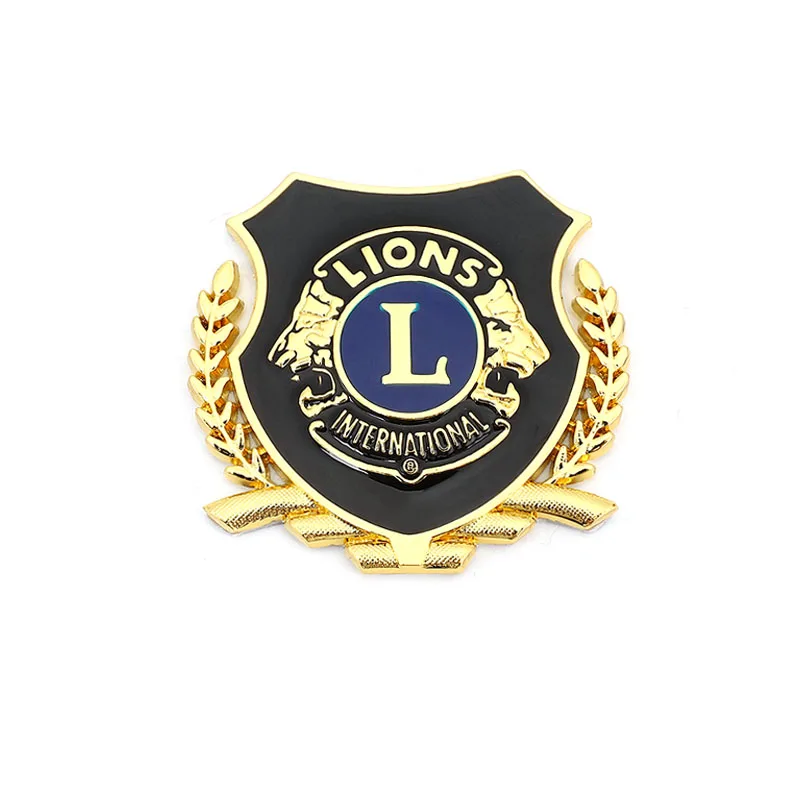 3d Metall Löwen Logo Auto Aufkleber Auto Abzeichen Emblem Aufkleber Motorrad  Kotflügel Aufkleber Für Lions L Clubs International Logo Auto Styling