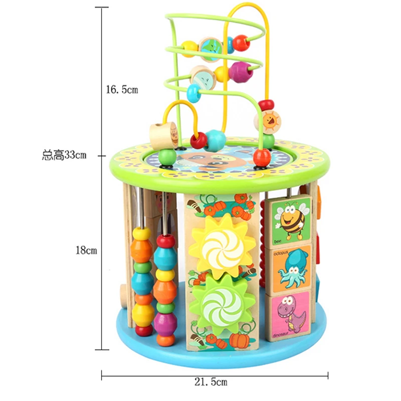 מונטסורי לגיל רך למידה Educationa צעצוע רב-פונקציה משושה גדול עגול חרוז אוצר תיבת פאזל חרוזים מתמטיקה צעצוע