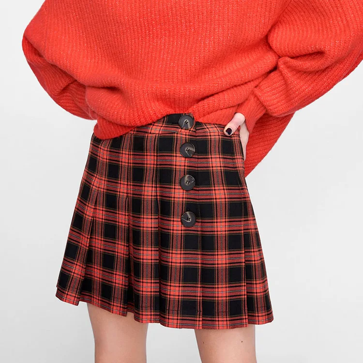 

Overplus of Goods Exported to Europe And US Autumn & Winter New Year Red Pattern Women's Pleated Fastener Decoration Half-length