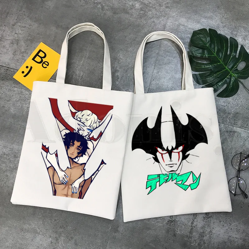 Devilman Crybaby Debiruman Japón dibujos animados gráficos impresos bolsas de compras chicas moda Casual Pacakge bolso de mano