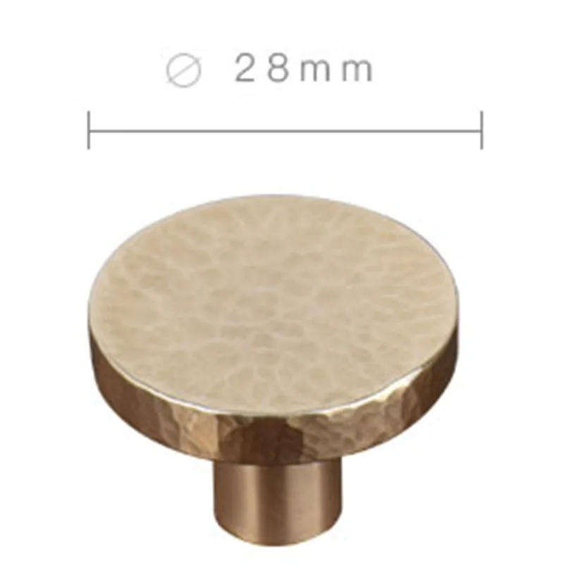 C-1433-28 Handmade Brass Round Cabinet Door Knobs and Handles Furnitures Cupboard Wardrobe Drawer Pull Handles - Цвет: C-1433-28