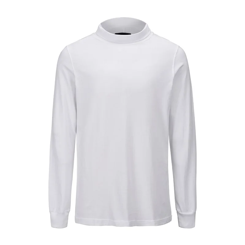 Turtle Neck Oversize Plain Sweatshirt Hip Hop Streetwear Hoodie Top Men Women Unisex Pullovers - Цвет: Белый