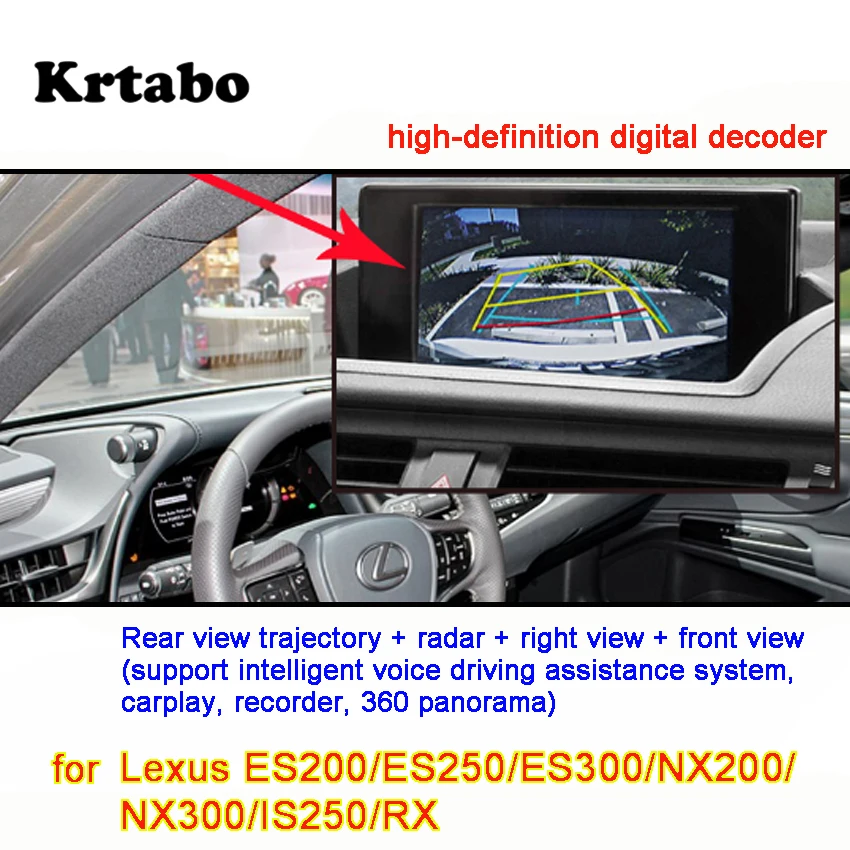 

Original car screen upgrade for Lexus ES200 ES250 ES300 NX200 NX300 IS250 RX200t CT200H Rear view trajectory Radar Right view