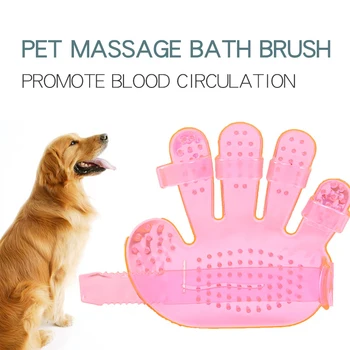 

1PCS Pet Dog Cat Combs Cleaning Massage Bath Fingers Glove Dog Crystal Bath Brush Pet Grooming Tool Wash Head Massage Brush