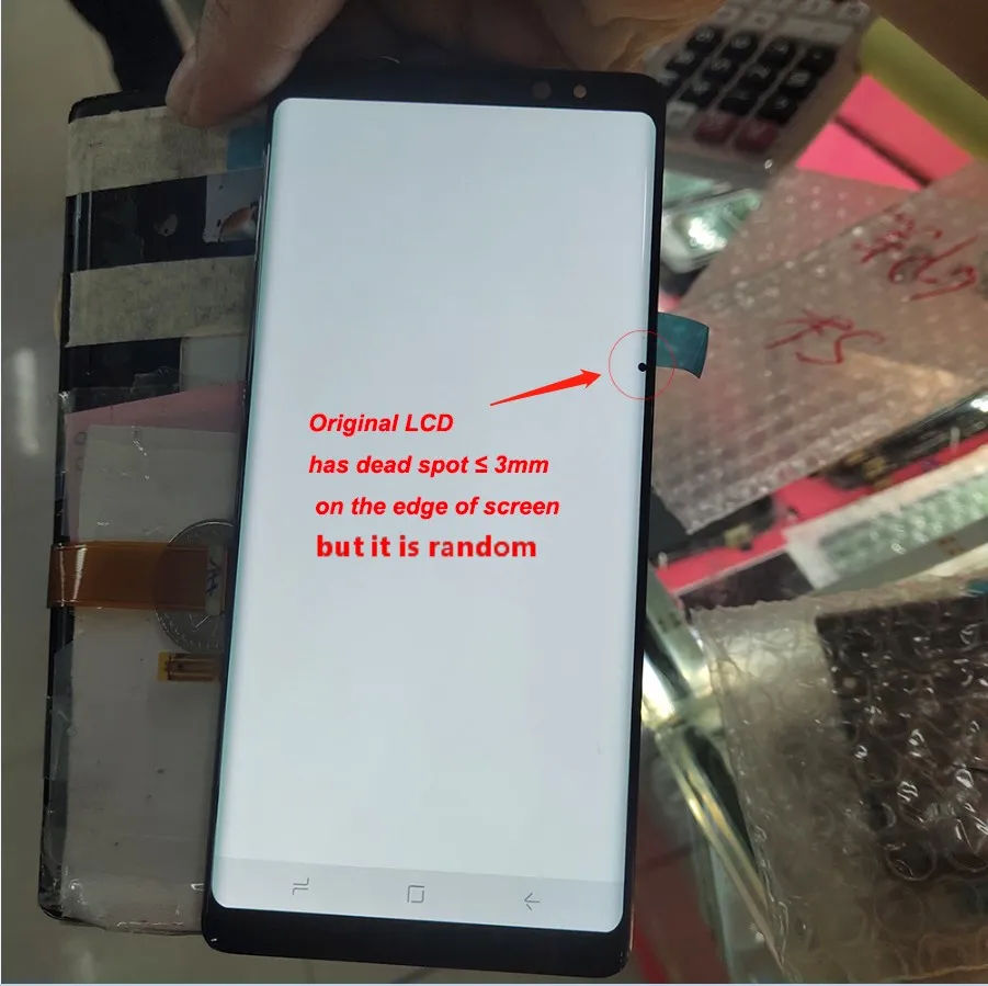 Без рамки супер Amoled lcd для samsung Galaxy Note 8 N9500 N950F с мертвой пятной lcd дисплей кодирующий преобразователь сенсорного экрана в сборе