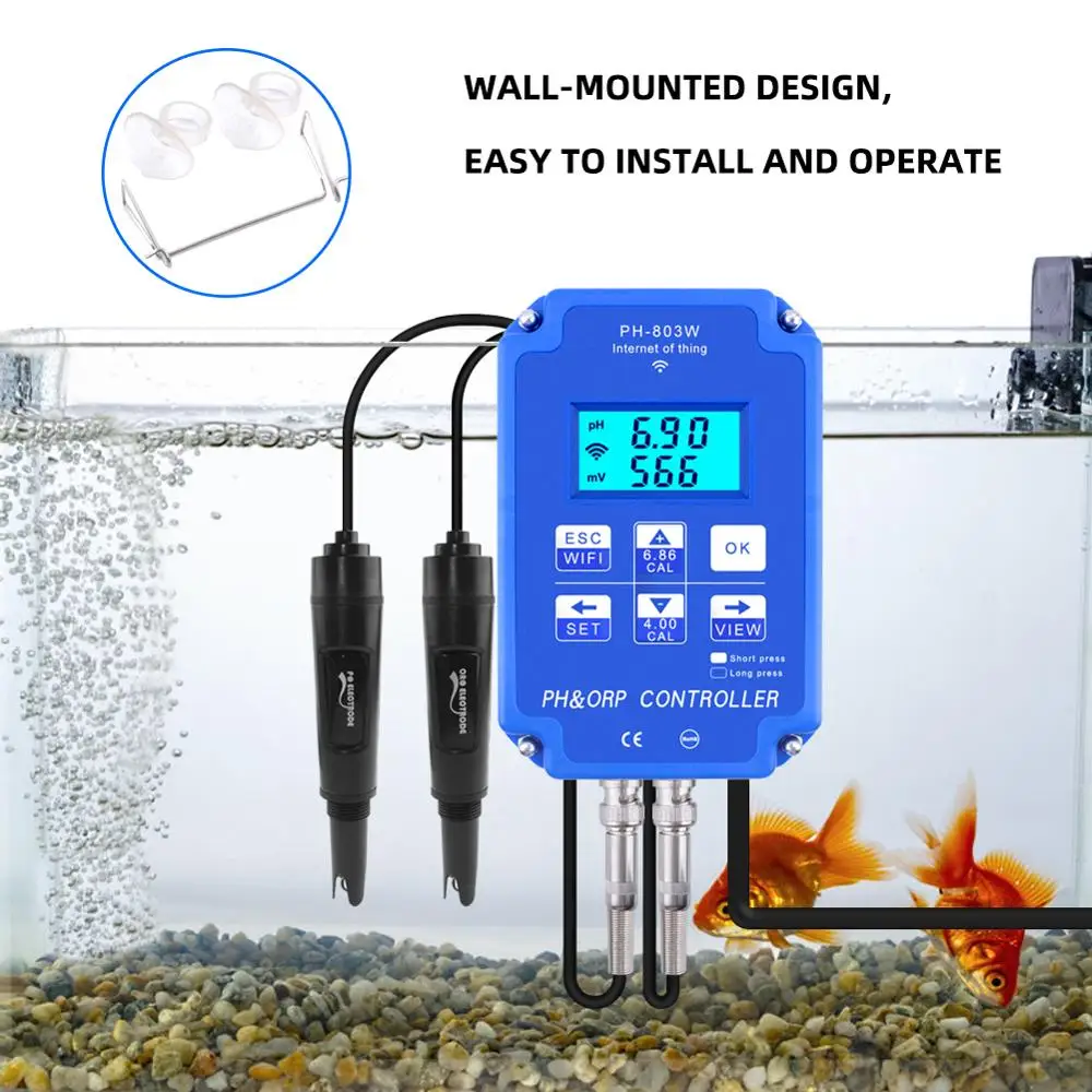 PH Mètres Smart WIFI En Ligne Mètre PH ORP Temp Aquarium Testeur De Qualité  De Leau Contrôleur De Moniteur Pour Piscine Spa Culture Sans Sol 230529 Du  83,2 €