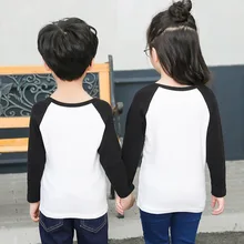 Весенняя детская одежда; коллекция года; детская футболка из чистого хлопка с круглым вырезом и длинными рукавами; универсальная рубашка с принтом в Корейском стиле для мальчиков