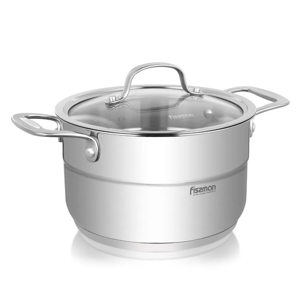 

Casserole NORDIA series with glass lid with two stainless steel side handles with induction base