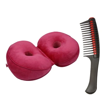

1 Pcs Anti-Hair Loss Roller Comb Hair Curling Hairbrush & 1 Pcs Red New Massage Cushion Car Chair Cushions