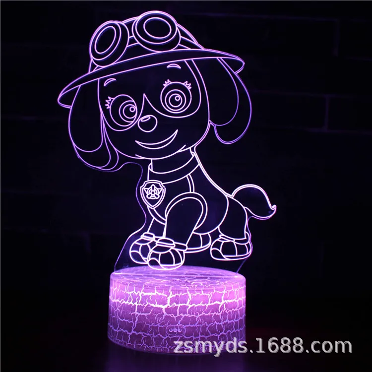 

PAW Patrol 3D LED Night Light 7 Color Changing Lamp Dog Room Decoration Action Figure Toy For Birthday Christmas Gift