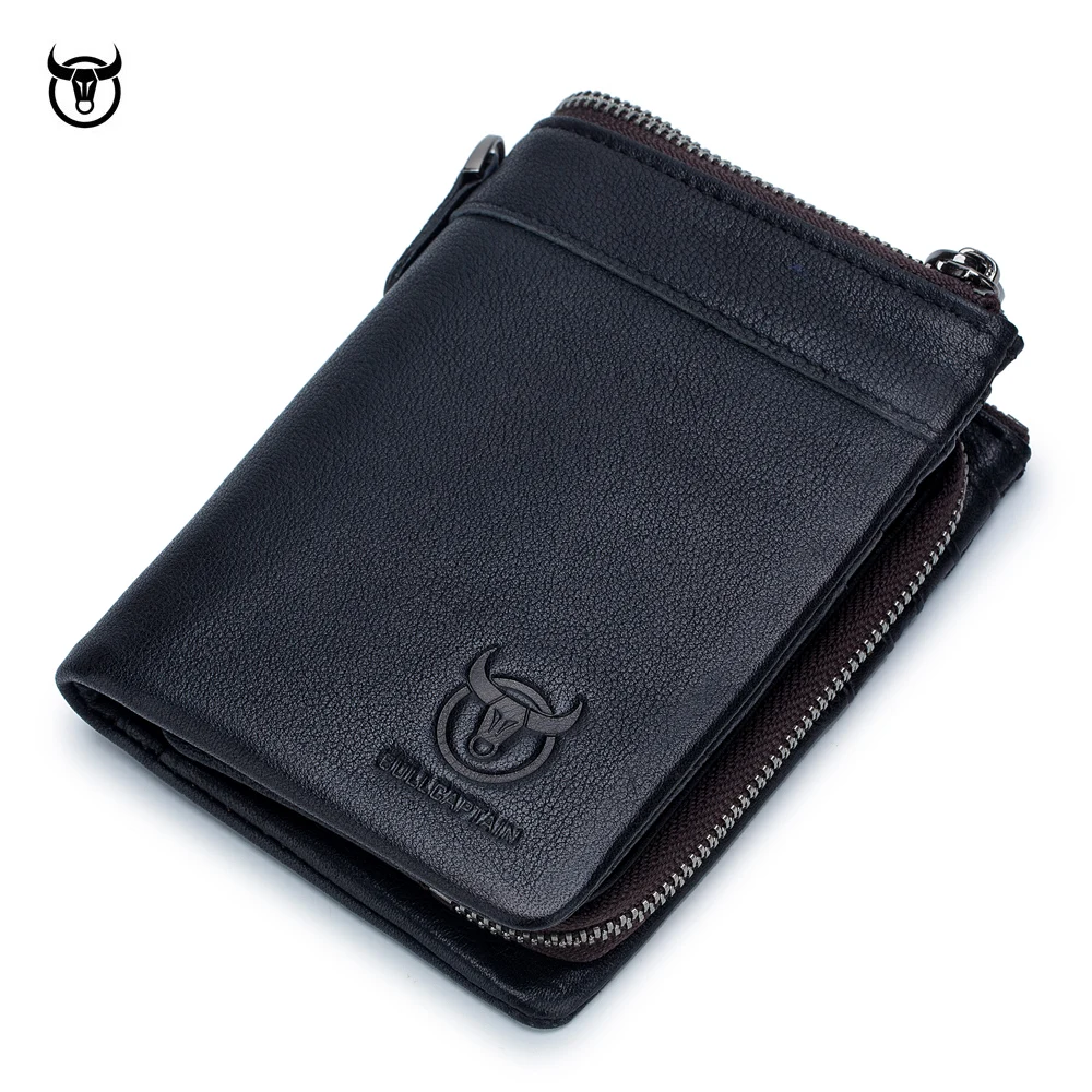 

Bullcaptain Vintage Genuine Leather Wallet Coin Purse Men's Card Holder Cartera Hombre Male Handbag RFID Money Bag