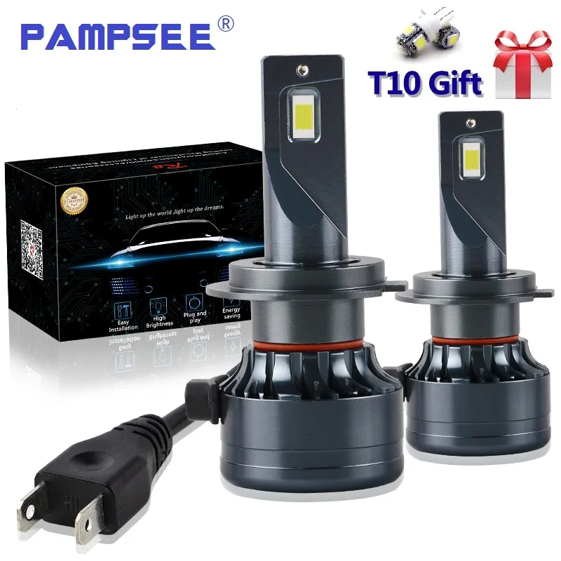 Автомобильные фары PAMPSEE светодиодный светодиодные лампы H1 H11 H4 H7 H8 H9 9005 9006 HB3 HB4 Turbo