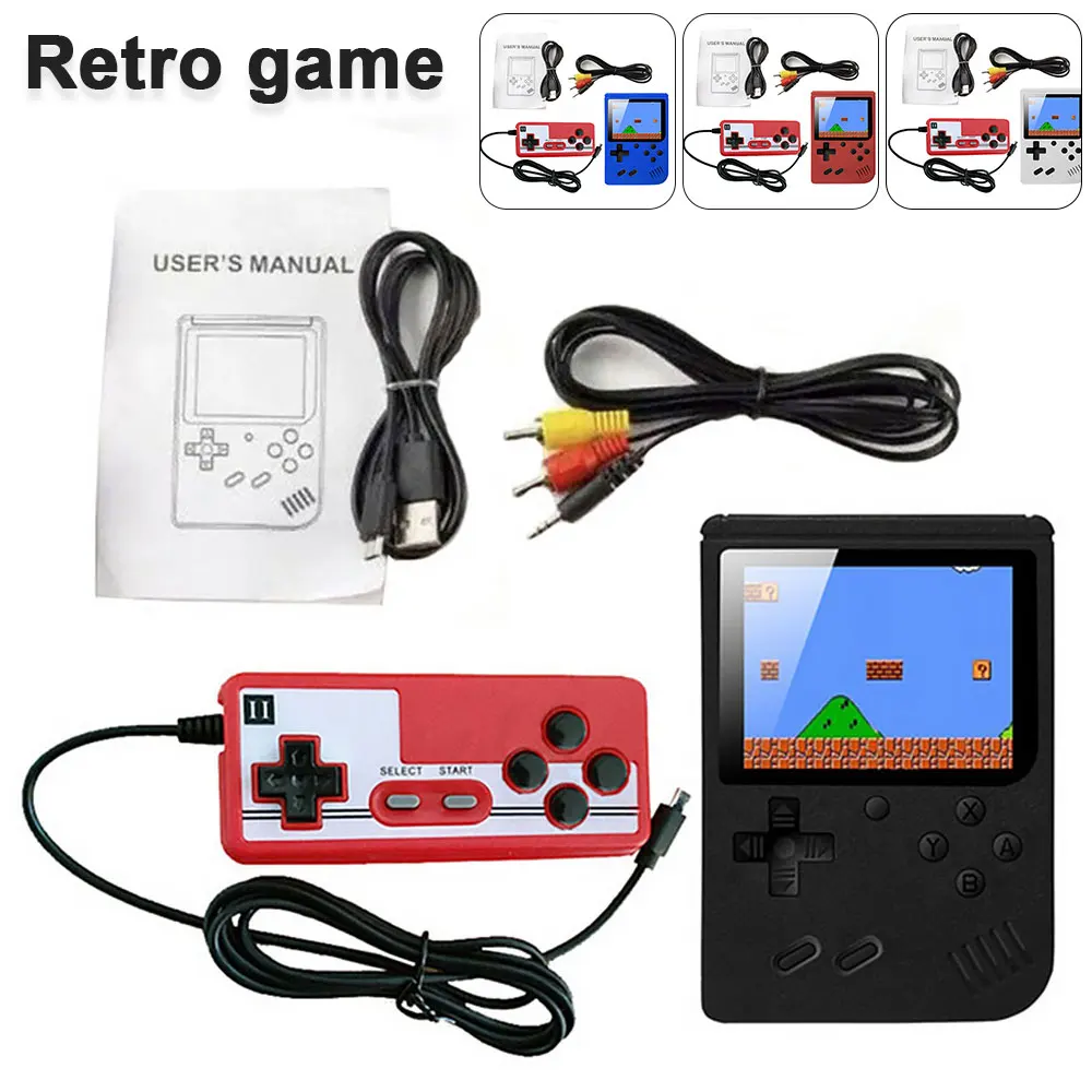 Handheld Video Games Console Built-in 400 Retro Classic Games 3 Inch Screen Portable 8 Bit Gaming Player Gamepads for FC Game