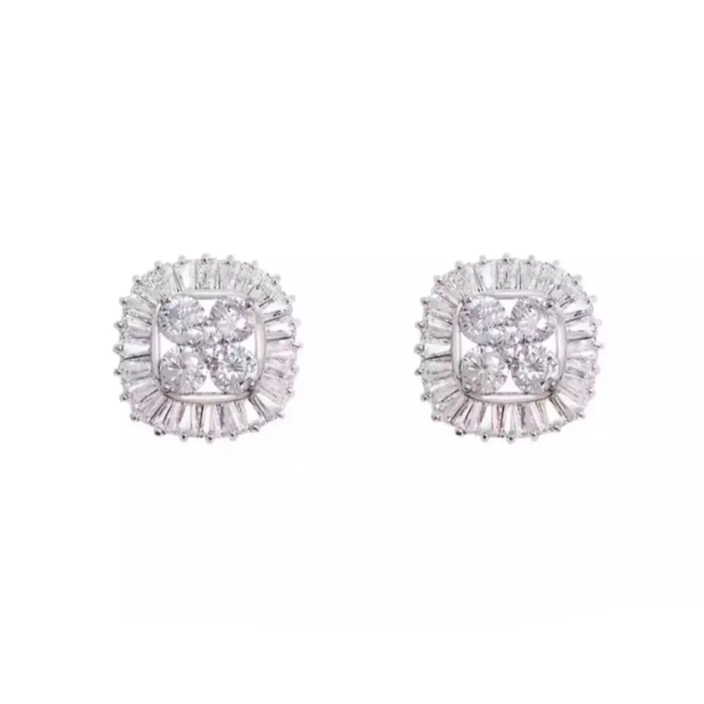 MADALENA SARARA Vintage Queen Elegant S925 Needle earrings AAA Zircon Inlaid Big CZ zircon Quess Style MD-WR01354 | Украшения и