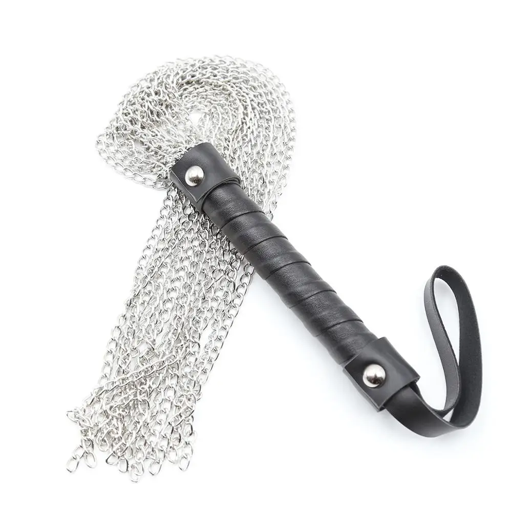 Other Outdoors New Leather Handle Iron Chain Beard Riding Whip