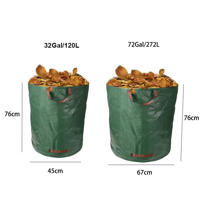 1x Garden Waste Bag Reusable Refuse Sack Leaves Grass Bins Waterproof Foldable 