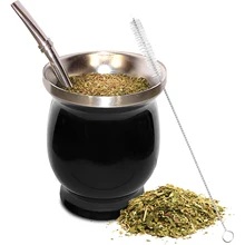 Bombillas Yerba Mate Straw-Cleaning-Brush Double-Walled Stainless-Steel Ounces Easy Natural-Gourd/tea-Cup-Set
