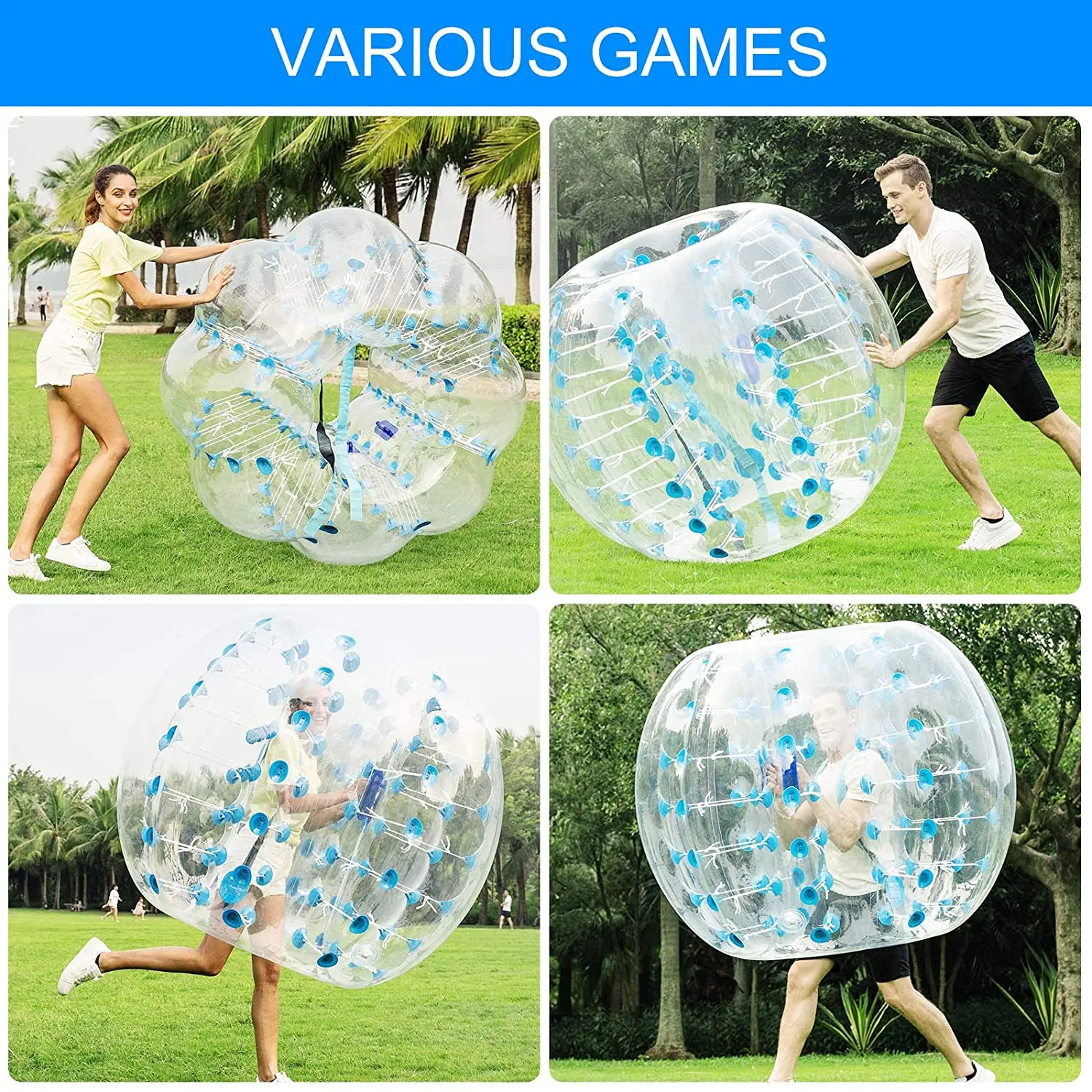Bumper Bubble Soccer Balls for Adults 5FT/1.5m Inflatable Bumper Ball Giant Human Hamster Body Zorb Ball