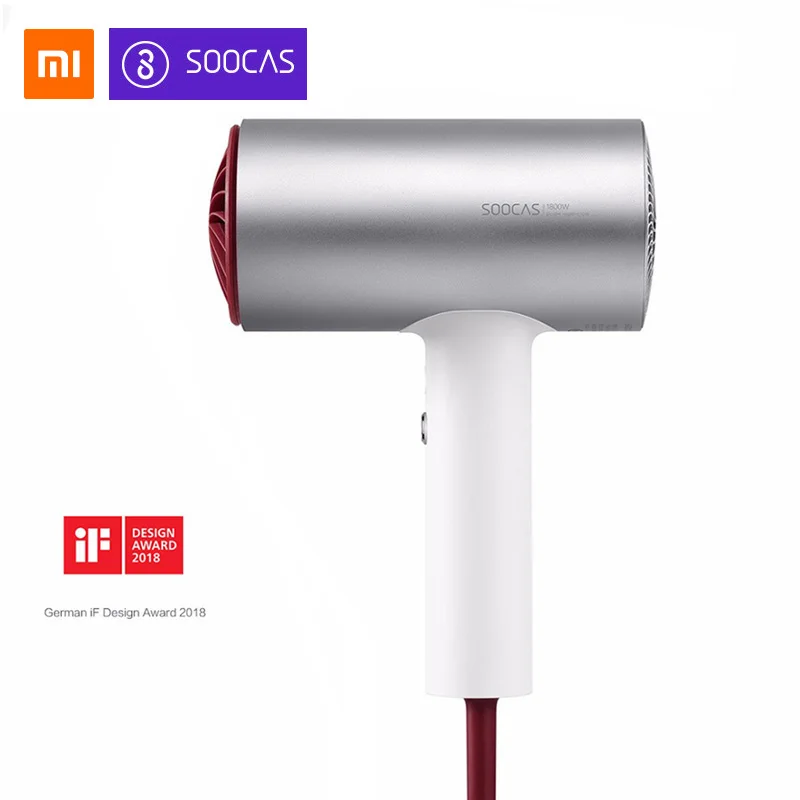 Xiaomi fan фен для волос, ионный фен для волос, корпус из алюминиевого сплава, 1800 Вт фен для волос, антиобжимной инновационный диверсия, дизайн 5