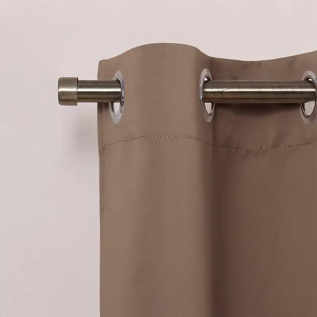 NICETOWN Blackout Tier Valance Curtain Thermal Insulated  Grommet Top Curtain Panel with Eyelets for Kitchen Half Window ,1Pair Khaki