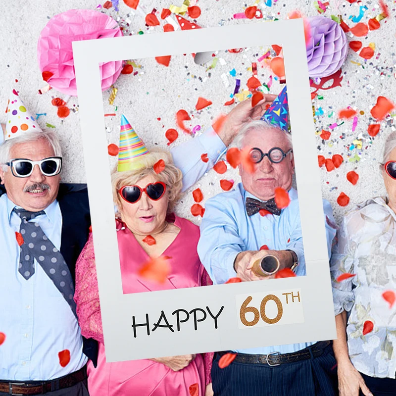48*68 см 1/16/18/30/35/40/50/60 лет Happy подарки на день рождения; реквизит для фотокамер; с капюшоном с изображением Бумага фоторамки День рождения Декор поставки