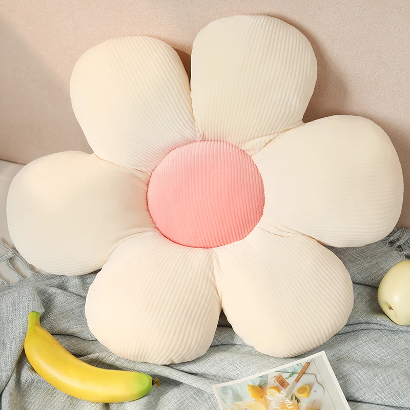 Soft Pink Sunflower Petal Cushion - Girly Room Decor Pillow