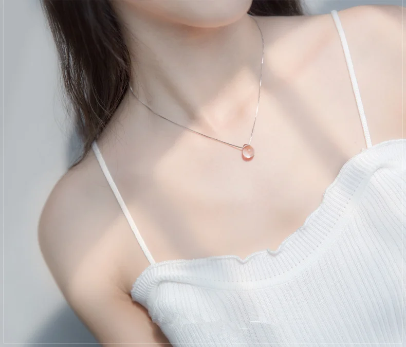 WANTME, модное Настоящее серебро, 925 пробы, Русалка, слеза, подвеска, ожерелье для женщин, три цепи, длина на выбор, вечерние ювелирные изделия