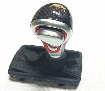 

Carbon New Black Leather Chrome Gear Shift Knob AT Gaiter For Audi A3 A4 A5 A6 A7 Q5 C6 Q7 4GD 713 139 8KD 719 139 4F1 713 139