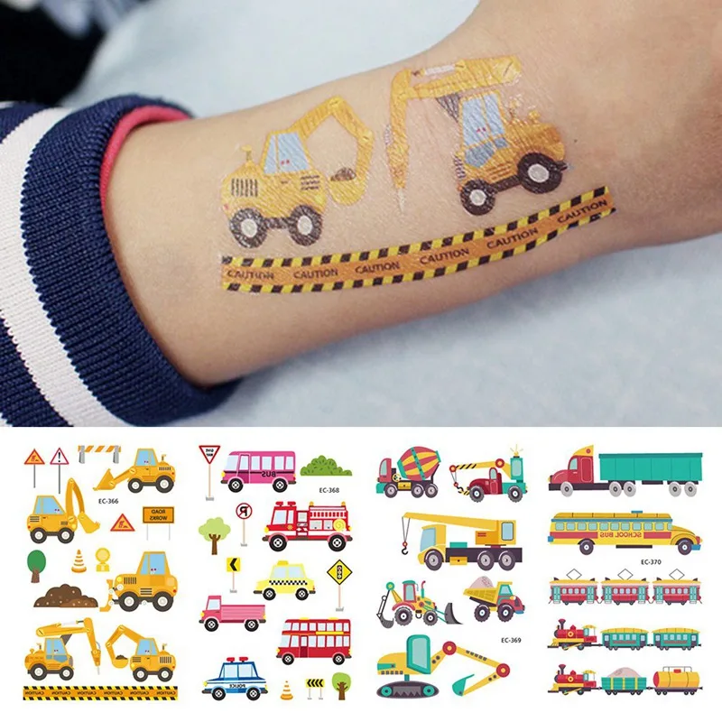 Крутая мультяшная Временная красная карточка наклейка-Татуировка для мальчика