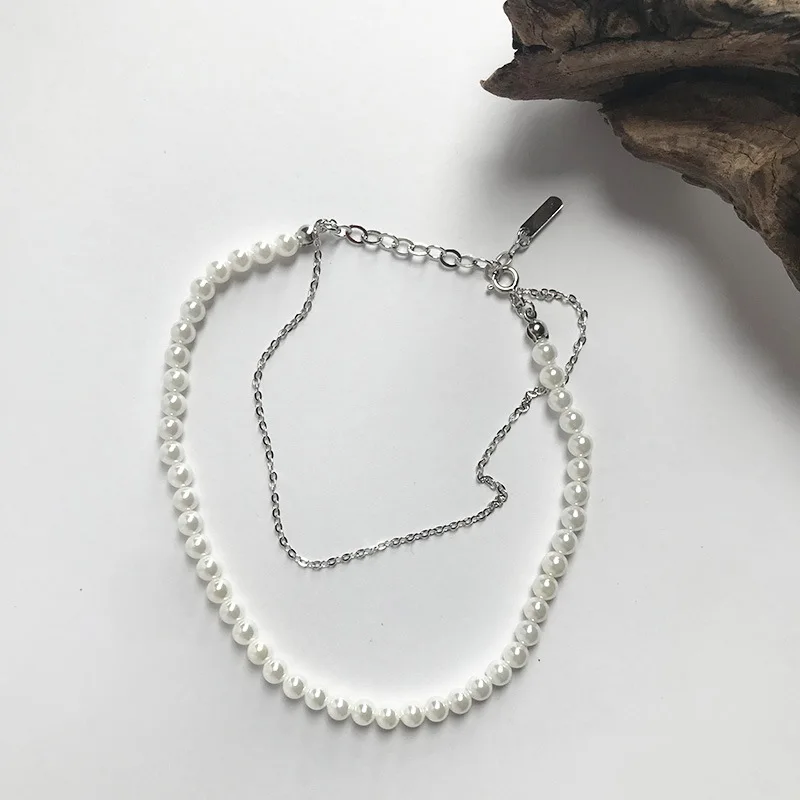 Leouerry 925 Sterling Silver Anklets for Women Simple Stylish Personality Double Layer Pearl Anklets Bracelet on The Foot 925 Leouerry 925 Sterling Silver Anklets for Women Simple Stylish Personality Double Layer Pearl Anklets Bracelet on The Foot 925