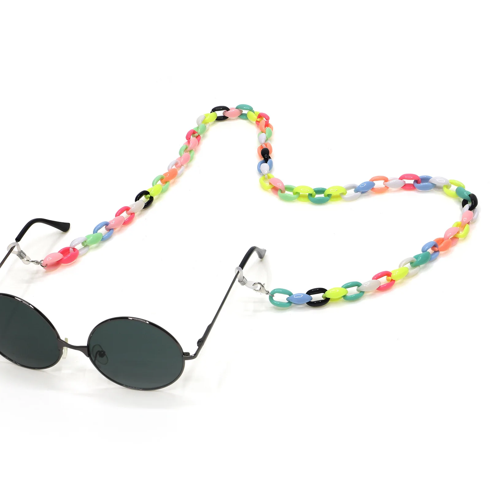 Solid Color Acrylic Eyeglasses Chain Fashion Colorful Chunky Acrylic Sunglasses Adjustable Holder Strap