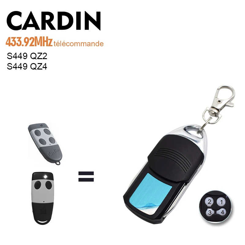 Cardin S449 QZ2 QZ4 Remote Control Rolling Code 433mhz / for CARDIN S476-TX2,S476-TX4 Garage Door Remote Command