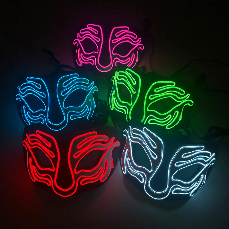 Новинка Мультяшные тигровые маски из ЭВА светящаяся вечерние ка EL wire для