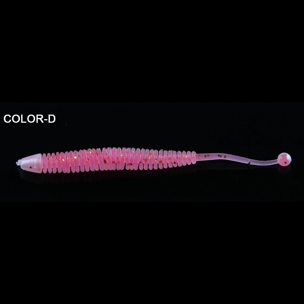 Color-D Spinpoler 10 шт. ультра мягкие рыболовные приманки 8 см 1 г длинная приманка Tail Grub искусственная бионическая мутная рыболовные черви Купальники 6 цветов - Цвет: Color-D