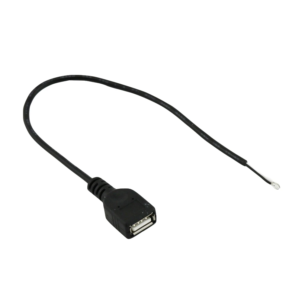 5x USB 2,0 A Женский Джек 2 булавки 2 провода зарядки Разъем Кабель-адаптер шнур DIY 30 см/1ft