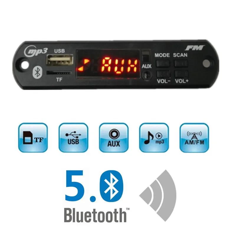 

VICFINE Mp3 module TF USB FM auxiliary radio MP3 player integrated car USB Bluetooth MP3 decoder board module audio modification