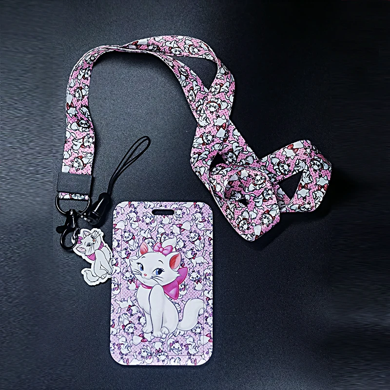1 Set Disney Beauty and the Beast Card Cases Card Lanyard Key Lanyard