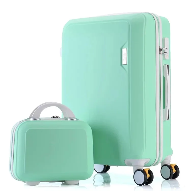 ABS+PC luggage set travel suitcase on wheels Trolley luggage carry on cabin suitcase Women bag Rolling luggage spinner wheel - Цвет: green set