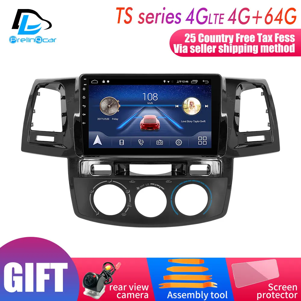 4G монитор для TOYOTA Fortuner Hulix 2008- лет автомобильный монитор радио мультимедиа видео плеер навигация Android 9,0 стерео
