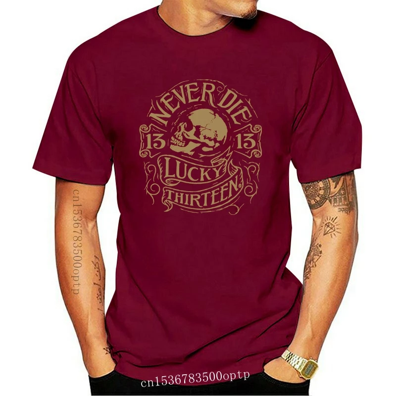 maximizar Prescribir Engreído Camisetas estampadas personalizadas para hombre, ropa de la suerte 13,  camiseta "Never Die", de cuello redondo Camiseta negra, camisetas de mejor  amiga para pareja| | - AliExpress