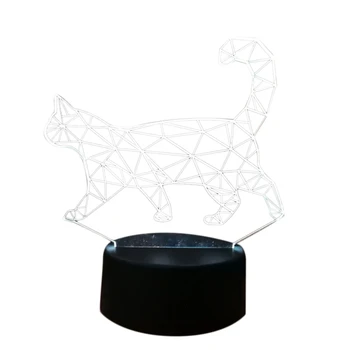 

Portable 3D Led Nightlights 7 Color Changing Lucky Cat Table Lamp Home Decoration