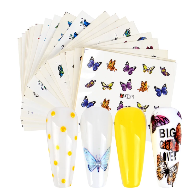 1 Set Flower Fruit Nail Sticker Sets Butterfly Water Transfer Decals Art Manicure Foils Slider | Красота и здоровье